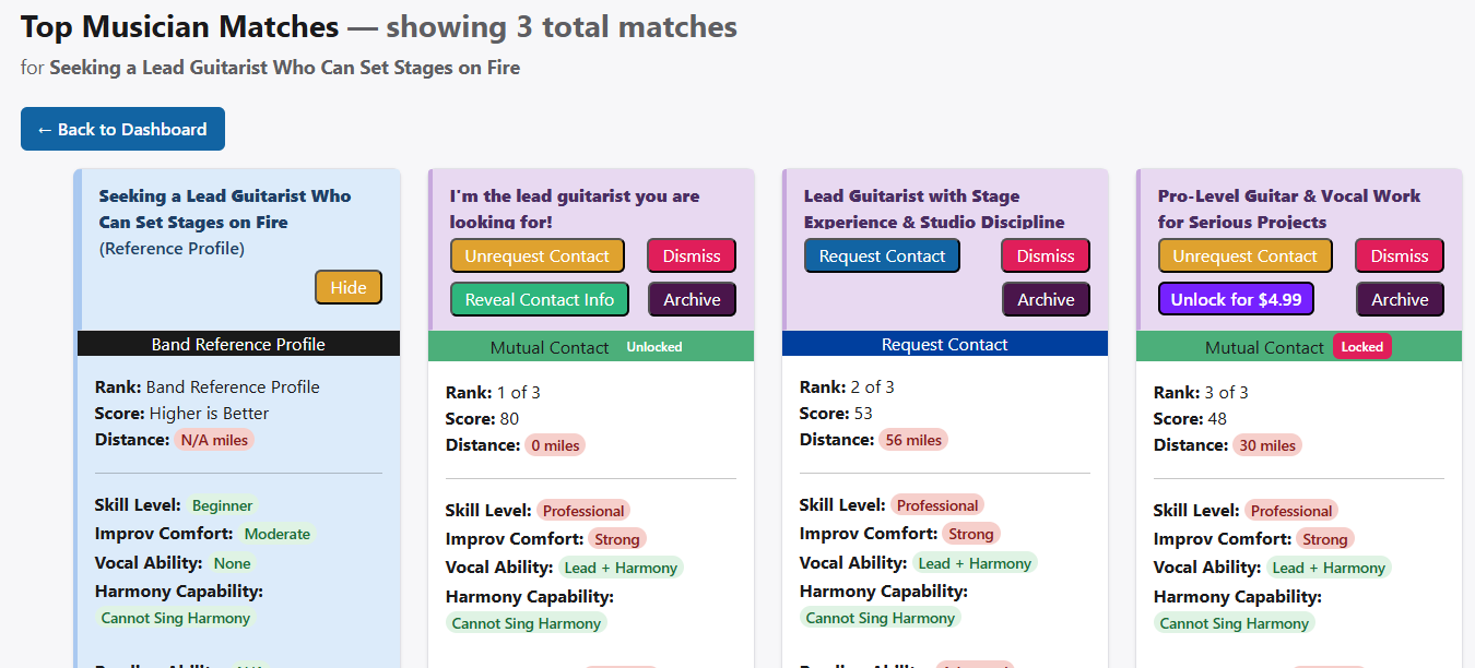 Musician Matches Part 1